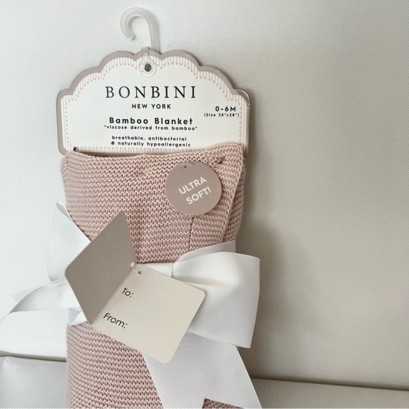 Bonbini Bamboo Blanket Soft Blush Pink Breathable Antibacterial Hypoallergenic - Picture 5 of 9